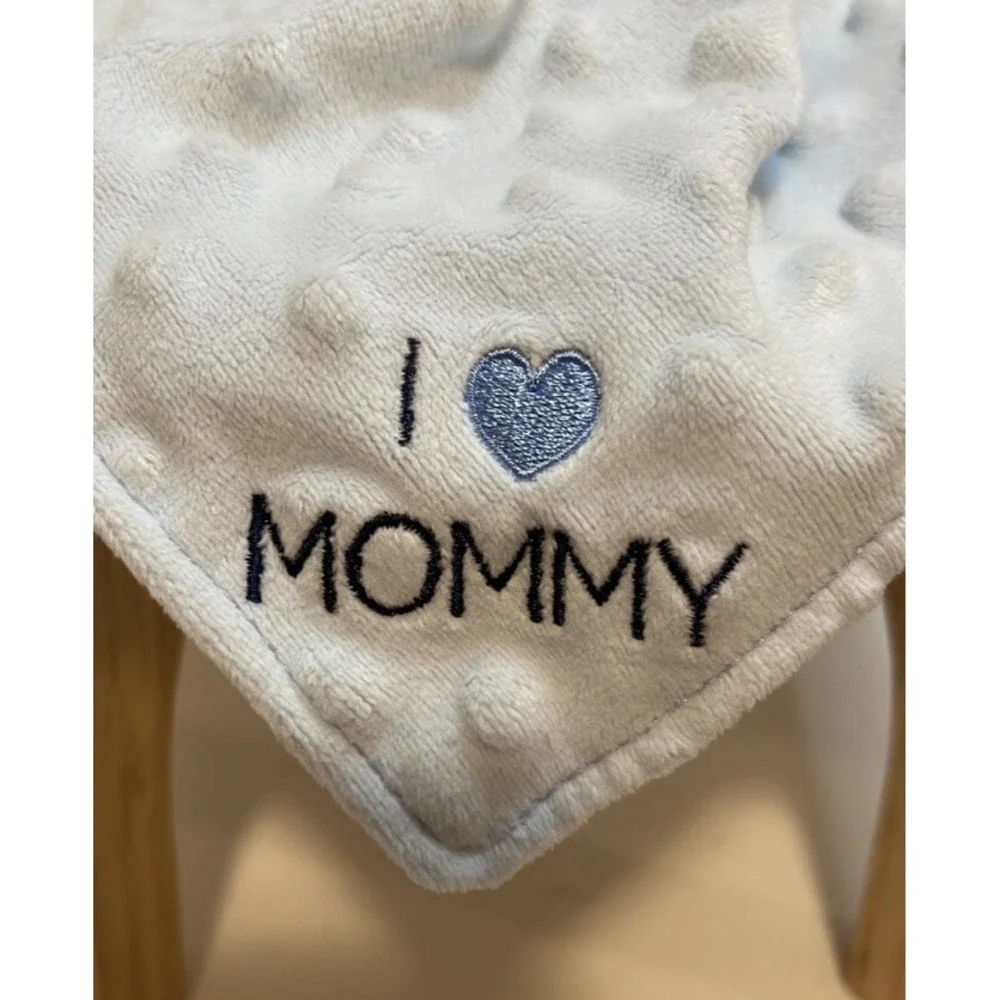 Carter's Monkey Plush Blue I love‎ Mommy Minky Baby Blanket Lovey Rattle